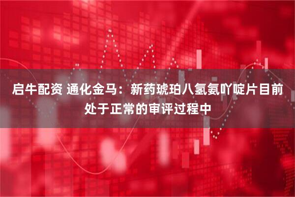 启牛配资 通化金马：新药琥珀八氢氨吖啶片目前处于正常的审评过程中