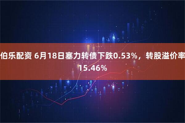 伯乐配资 6月18日塞力转债下跌0.53%，转股溢价率15.46%